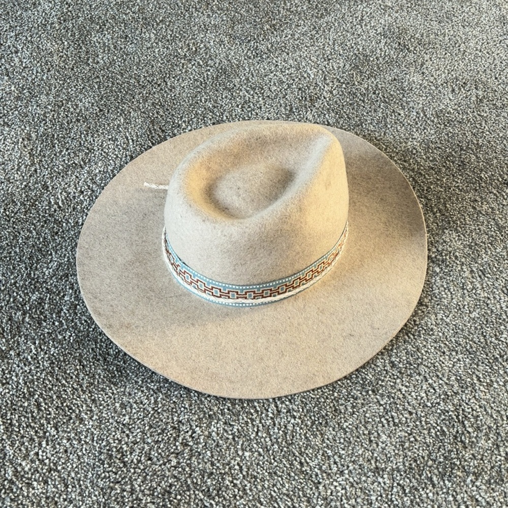 AMERICAN HAT MAKERS Maldives Moon Wide Brim Felt Fedora Size Small 55cm - Picture 4 of 14